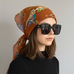 Vintage French Cancan Art Deco Girls Long Chiffon Scarf